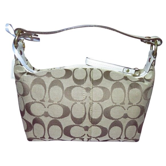 Coach Limited Edition Canvas Leather Floral Applique Demi Baguette Bag - Picture 2 of 13